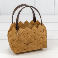 Корзина плетёная 20*10*12 (±5%) из секвойи с ручками Медовый 1/60 Арт: 420330/1040