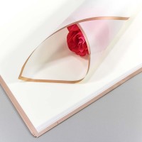 Плёнка в листах 58*58 (20 шт.) матовая с золотым краем 50мкм Молочный 1/60 Арт: 1640/2