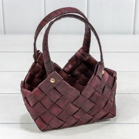 Корзина плетёная 20*11*12 (±5%) из секвойи с ручками Бурый 1/60 Арт: 420332/1051