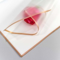 Плёнка в листах 58*58 (20 шт.) матовая с золотым краем 50мкм Белый 1/60 Арт: 1640/1