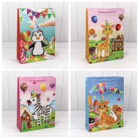 Пакет подарочный с 3D аппликацией "Детский" (микс 2) 30*41,5*12 1/20 1/120 Арт: 000105A