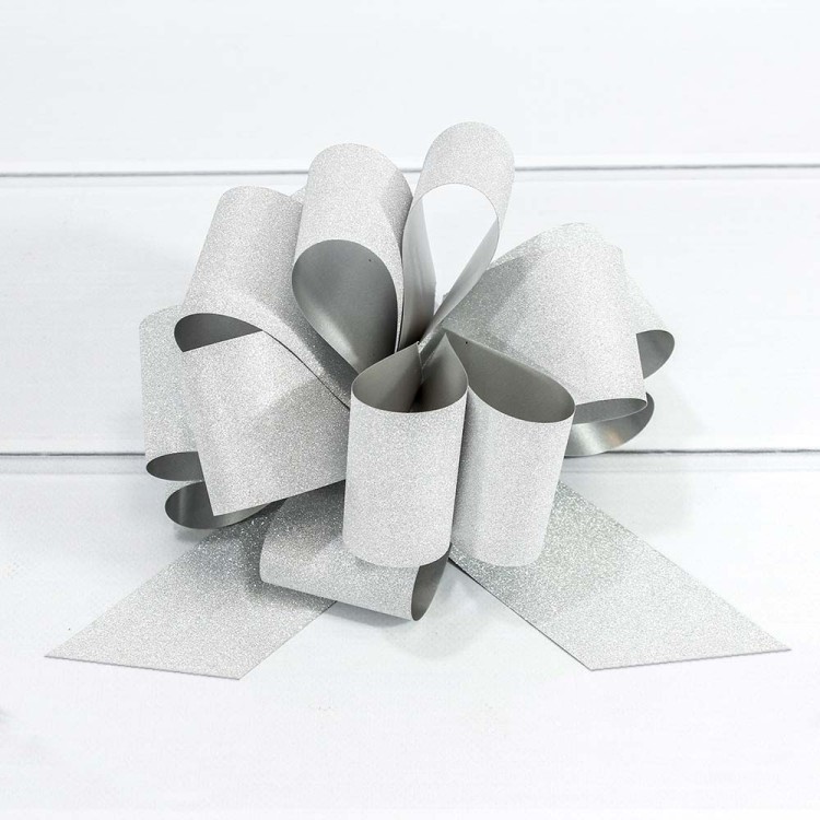 Бант-шар 5 см "Блеск" Серебряный 1/50 1/1000 Арт: 00052350S