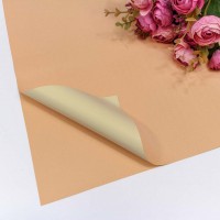 Плёнка в листах 60*60 (20 шт.) матовая двухсторонняя 65мкм Бледно-оранжевый/Бежевый 1/60 Арт: 001331/15