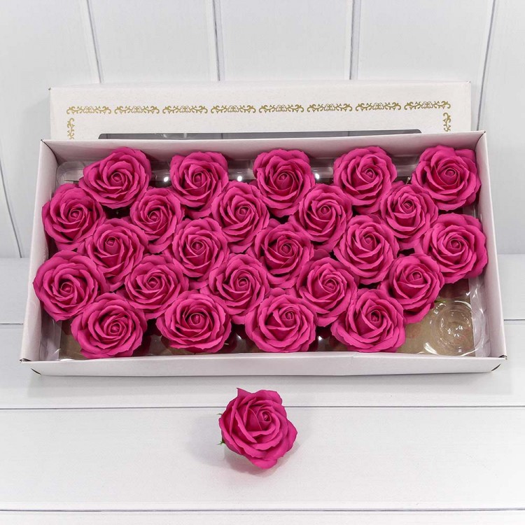 Декоративный цветок-мыло "Большая роза" Малиново-розовый 6,5*7 25шт. 1/20 Арт: 420053/48