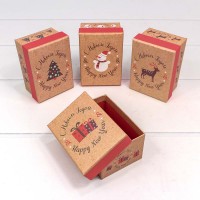 Коробка Прямоугольная 11*7,5*5,5 "Новый год" (микс 4) 1/12 1/144 Арт: 730114/0389
