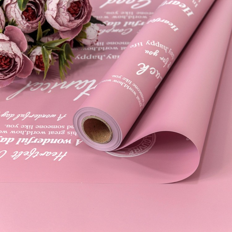 Плёнка 0,58*10м матовая с печатью 65мкм Тусклый пурпурный 1/30 Арт: 1601/686