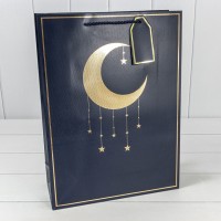 Пакет подарочный с тиснением "Полумесяц" (296) 31*42*12 210г Синий 1/20 1/80 Арт: 000296A/16