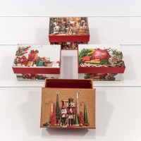 Коробка Прямоугольная 11*7,5*5,5 "Новый год" (микс 0504) 1/12 1/144 Арт: 730114/0504