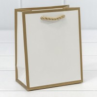 Пакет подарочный "Золотая рамка" Белый 12*15*7 210г 1/12 1/480 Арт: 300850H/1
