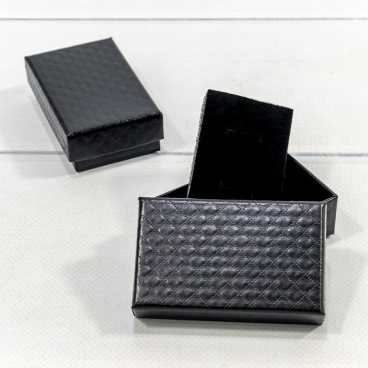 Коробка Прямоугольная 8*5*2,5 "Ромбики-2" Чёрный 1/24 1/360 Арт: 62785/7