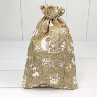 Мешочки из искусственного льна 20*30 с рисунком "Новый год" 1/25 1/500 Арт: 000807K/3