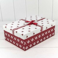 Коробки Прямоугольные Набор 1/3 35*25*12 "Новогодние шапочки" Белый/Красный 1/20 Арт: 720300-802
