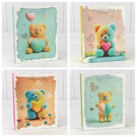 Пакет подарочный с тиснением "Мишки" (микс) 18*23*10 210г 1/20 1/360 Арт: 000314E