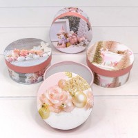 Коробка Круглая 10,8*5,2 "Новый год" (микс 03) 1/12 1/144 Арт: 730139/0462