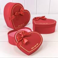 Коробки "Сердце" Набор 1/3 22,2*19,5*9 с бантом Красный 1/36 Арт: 721194/7 - Коробки "Сердце" Набор 1/3 22,2*19,5*9 с бантом Красный 1/36 Арт: 721194/7