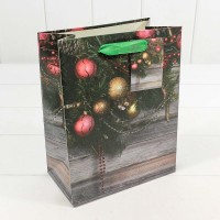 Пакет подарочный Люкс "Новогодние шары и бусы" 18*23*10 1/12 1/288 Арт: N22533