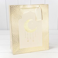 Пакет подарочный с тиснением "Полумесяц" (293) 26*32*12 210г Бежевый 1/20 1/240 Арт: 000293C/5