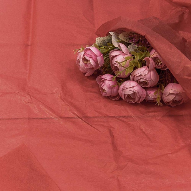 Бумага в листах "Тишью" 50*66 (10 шт.) Красный** 1/250