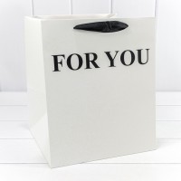 Пакет подарочный "For You" Белый 25*25*30 210г 1/10 1/100 Арт: 000179P/07