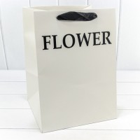 Пакет подарочный  "Flower" Белый 25*30*25 210г 1/10 1/200 Арт: 000179P/07