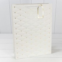 Пакет подарочный с тиснением (549) 31*42*12 210г Белый 1/20 1/80 Арт: 000549A/1