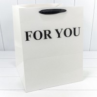 Пакет подарочный "For You" Белый 32*32*40 210г 1/10 1/100 Арт: 000179L/07