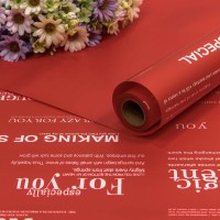 Плёнка 0,58*10м матовая с печатью 60мкм Красный-2347 1/30 Арт: 1677/2347
