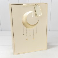 Пакет подарочный с тиснением "Полумесяц" (291) 31*42*12 210г Бежевый 1/20 1/80 Арт: 000291A/5