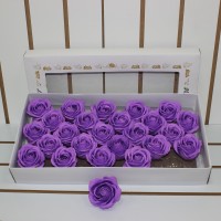 Декоративный цветок-мыло "Большая роза" Фиолетовый* 6,5*7 25шт. 1/20