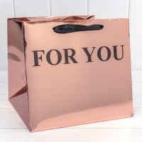 Пакет подарочный "For You" Бронзовый 25*25*23 210г 1/10 1/100 Арт: 000180PQ