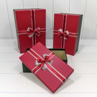 Коробки Прямоугольные Набор 1/3 32*21*13,5 Зелёный/Красный 1/24 Арт: 720300-254