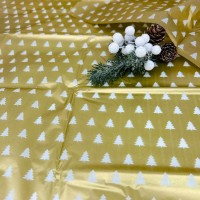 Бумага тишью 50*66 см "Ёлочки" Золотой (10 листов) 1/250