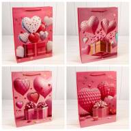 Пакет подарочный с тиснением "Сердца" (микс 110) 30*41,5*12 210г 1/20 1/80 Арт: 000110A - Пакет подарочный с тиснением "Сердца" (микс 110) 30*41,5*12 210г 1/20 1/80 Арт: 000110A