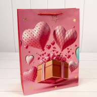 Пакет подарочный с тиснением "Сердца" (микс 110) 30*41,5*12 210г 1/20 1/80 Арт: 000110A - Пакет подарочный с тиснением "Сердца" (микс 110) 30*41,5*12 210г 1/20 1/80 Арт: 000110A