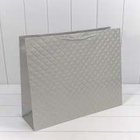 Пакет подарочный "Ромб" Серебряный 50*40*15 210г 1/20 1/80 Арт: 000391TA/3