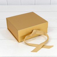 Коробка Прямоугольная 20*18*8 складная на магнитах "Люкс" Золотой 1/60 Арт: 730225/0120