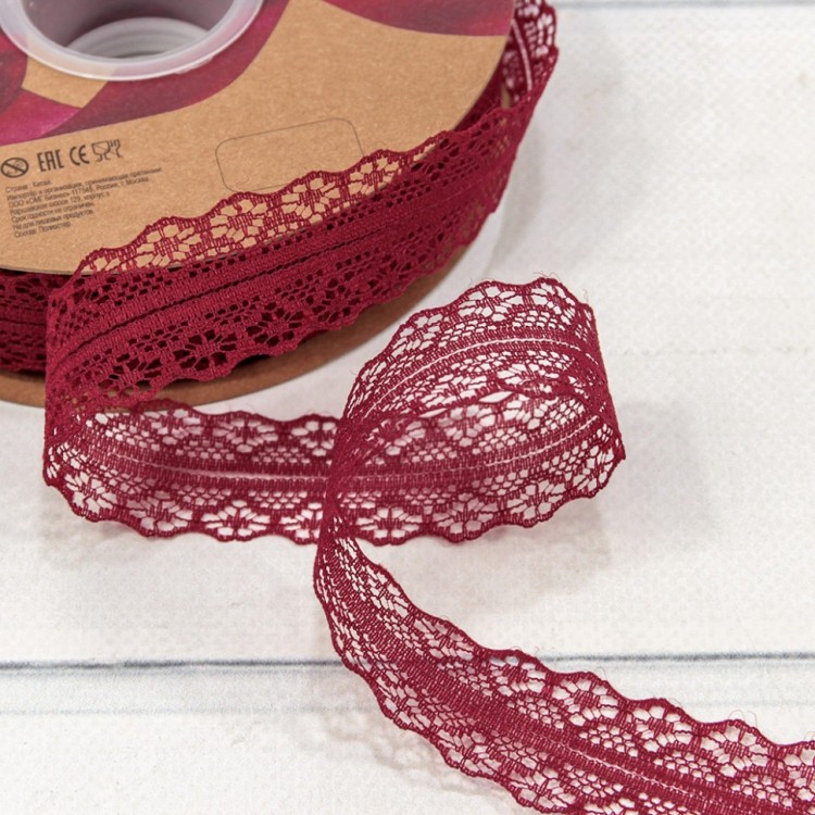 Лента Фатин 3см*45ярд Бордовый 1/8 1/96 Арт: 573-3/7