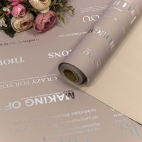 Плёнка 0,58*10м матовая с серебряным тиснением 65мкм Пудровый 1/30 Арт: 001346/1