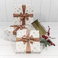 Коробки Квадратные Набор 1/3 24*24*11,5 &quot;Снежинки&quot; Белый 1/24 Арт: 720300-702 - Коробки Квадратные Набор 1/3 24*24*11,5 "Снежинки" Белый 1/24 Арт: 720300-702