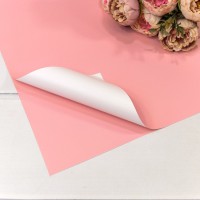 Плёнка в листах 60*60 (20 шт.) матовая двухсторонняя 65мкм Розовый/Персиковый 1/60 Арт: 1631/182