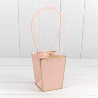 Пакет подарочный Крафт "Ваза для цветов" 15,5*13*9,5 Розовый 1/10 1/150 Арт: 000172G/196