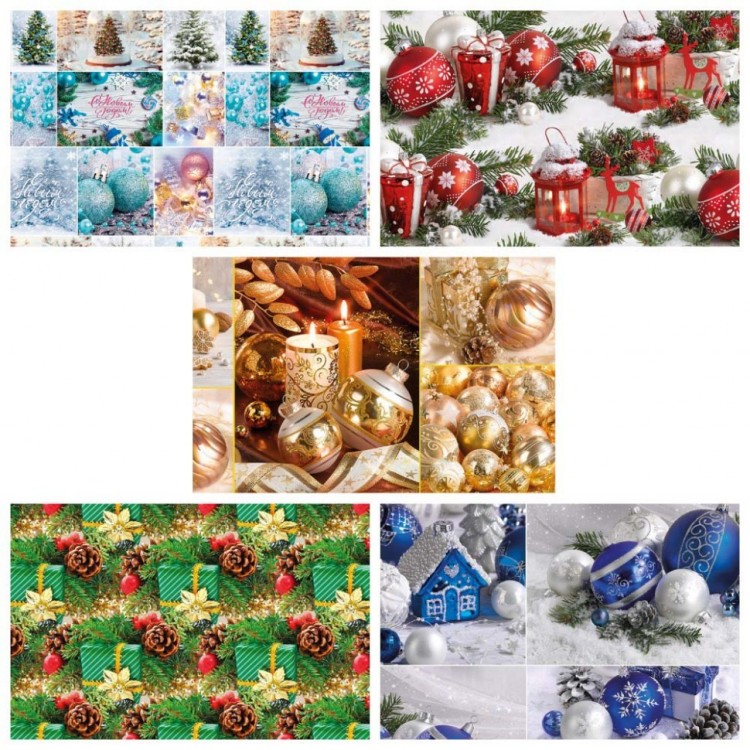 Бумага в листах 70*100 ±5% (25 шт.) 80г "С Новым годом" (микс 46) 1/10 Арт: 000402/46