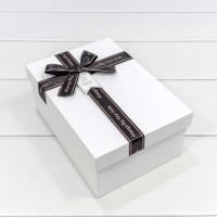 Коробки Прямоугольные Набор 1/3 22,5*16*9,5 с бантом Белый 1/20 Арт: 721914/1