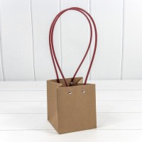 Пакет подарочный "Ваза для цветов" 13*11,5*11,5 Крафт 1/10 1/150 Арт: 000170F