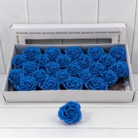 Декоративный цветок-мыло "Большая роза" Синий 6,5*7 25шт. 1/20 Арт: 420053/13