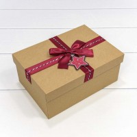 Коробки Прямоугольные Набор 1/3 22,5*16*9,5 с бантом Крафт 1/20 Арт: 721901