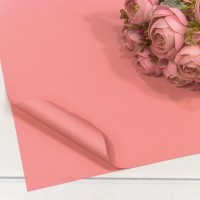 Плёнка в листах 60*60 (20 шт.) матовая "Корейская" 55мкм Розовый-6043 1/60 Арт: 1698/6043