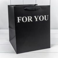 Пакет подарочный "For You" Чёрный 25*25*30 210г 1/10 1/100 Арт: 000179P/18