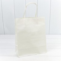 Пакет подарочный Крафт Белый 22*27*11 120г 1/20 1/120 Арт: 214DK/1