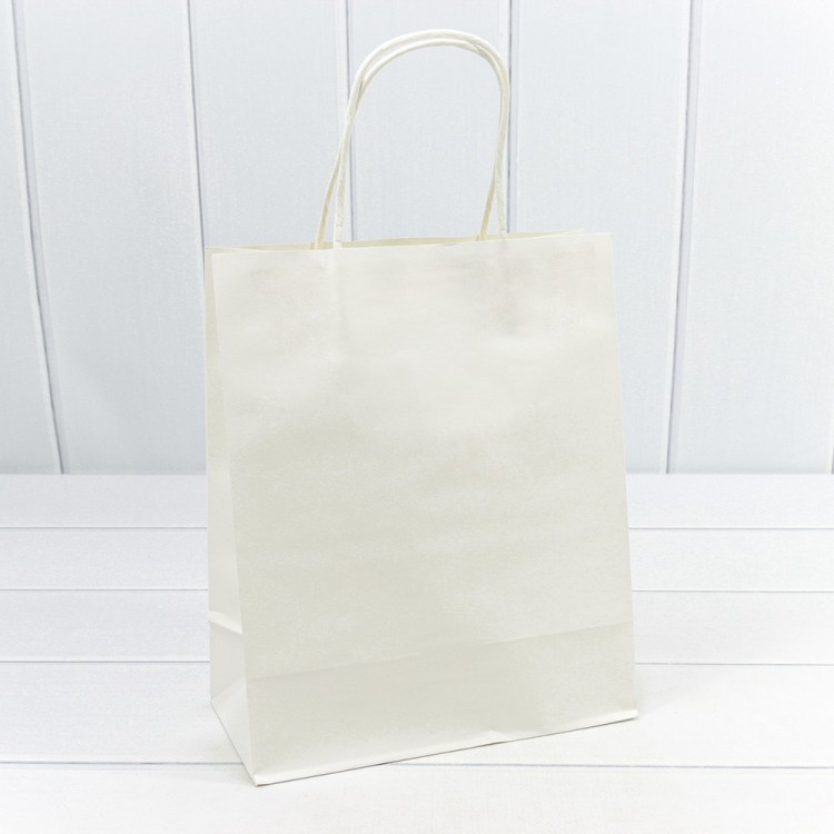 Пакет подарочный Крафт Белый 22*27*11 120г 1/20 1/120 Арт: 214DK/1